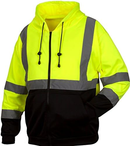 High-Vis Lime Zipper Sweatshirt: XL Size, Green – Giga Paper